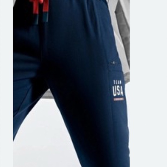Figs Team USA Navy scrub pants with Red Accents Lg tall - Picture 4 of 4